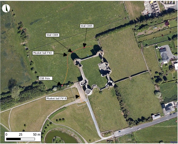 location of the trench and musket balls